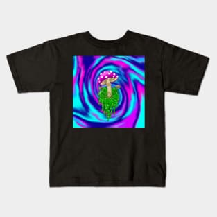 Trippy Mossy Fungi Design Kids T-Shirt